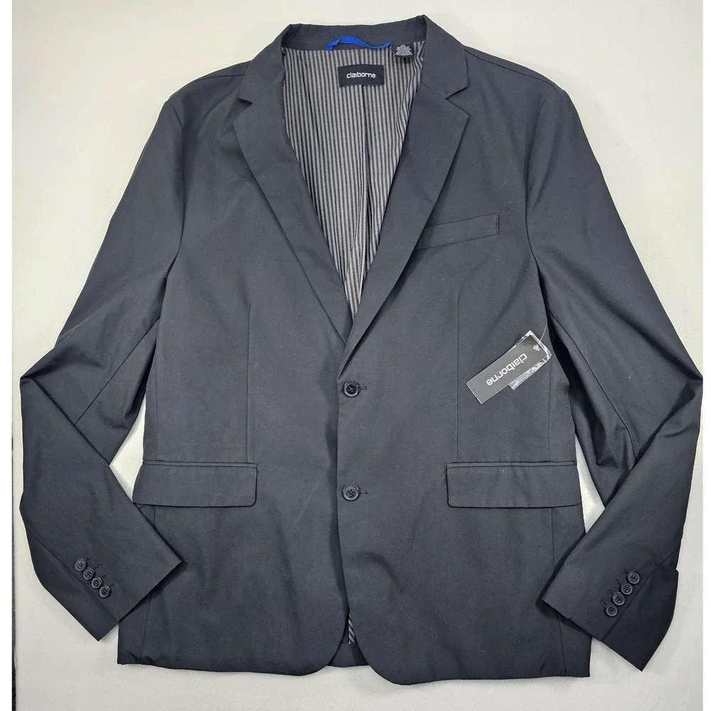 NWT Claiborne Men's Galaxy Grey Blazer Size 44 Cotton Blend Sport‎ Coat